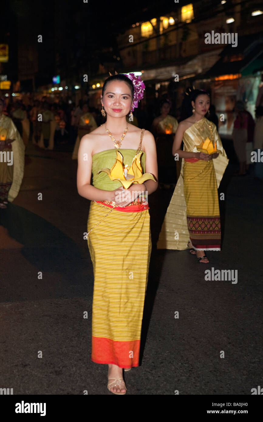 Loy Krathong, Yee Peng o Yi Peng Festival Chiang Mai Thailandia Foto Stock