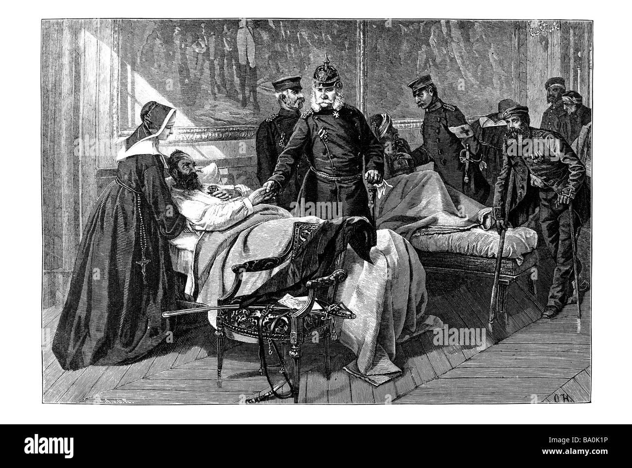 Imperator Wilhelm presso l'ospedale militare di Versailles Foto Stock