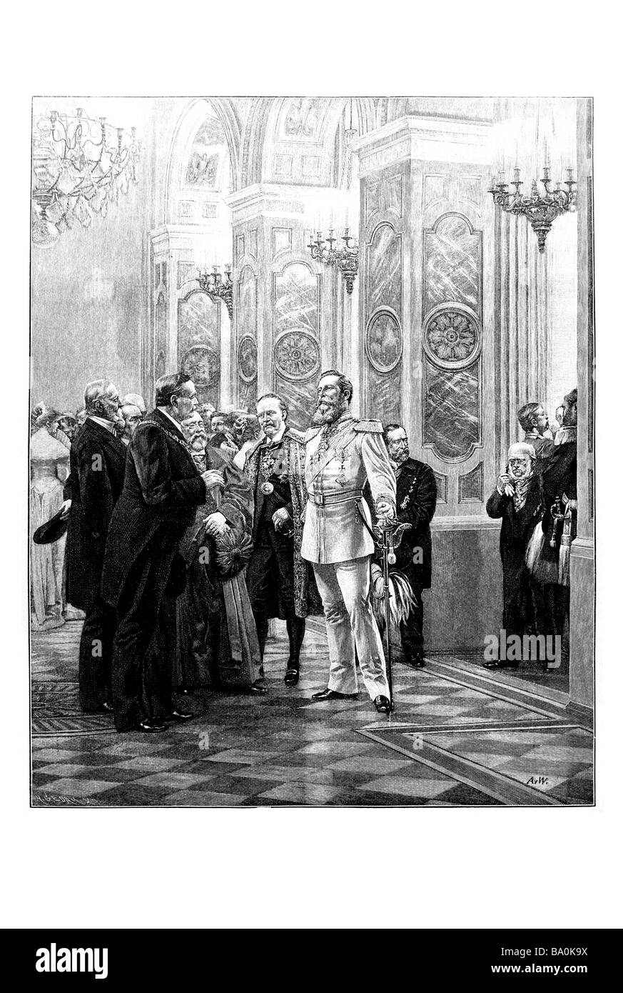 Il principe ereditario Federico Guglielmo 1878 presso la corte la sfera Foto Stock