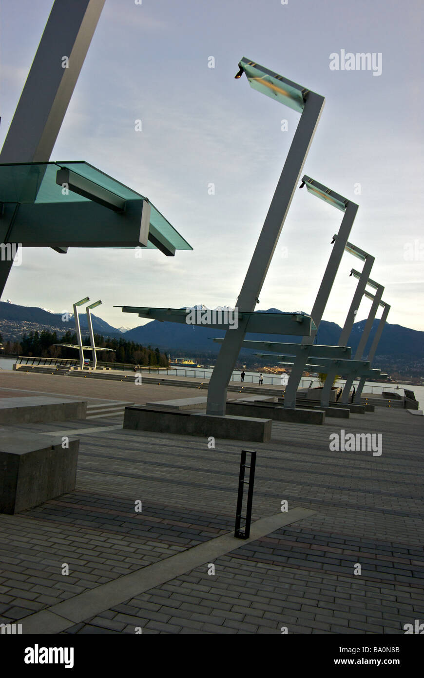 Vancouver Trade Convention Center Olimpiadi Invernali 2010 di media broadcast sede cortile aperto Foto Stock