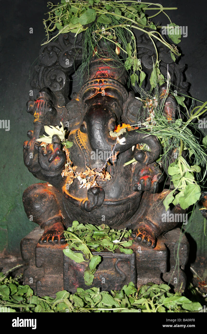 Ganesh Santuario in un tempio nel complesso del palazzo, Amba Vilas, Mysore Foto Stock