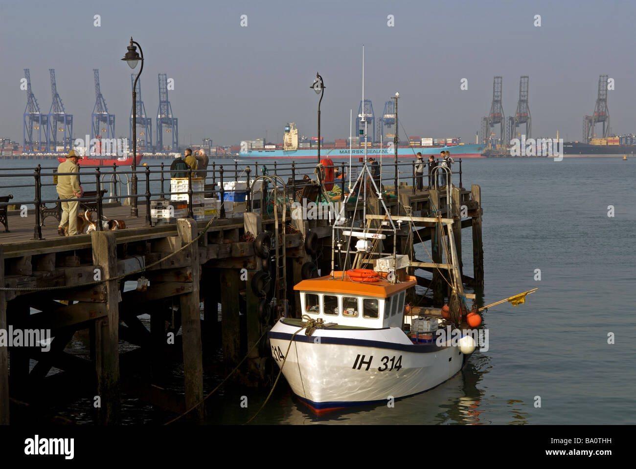 Il molo di halfpenny, Harwich, Essex, Regno Unito. Foto Stock