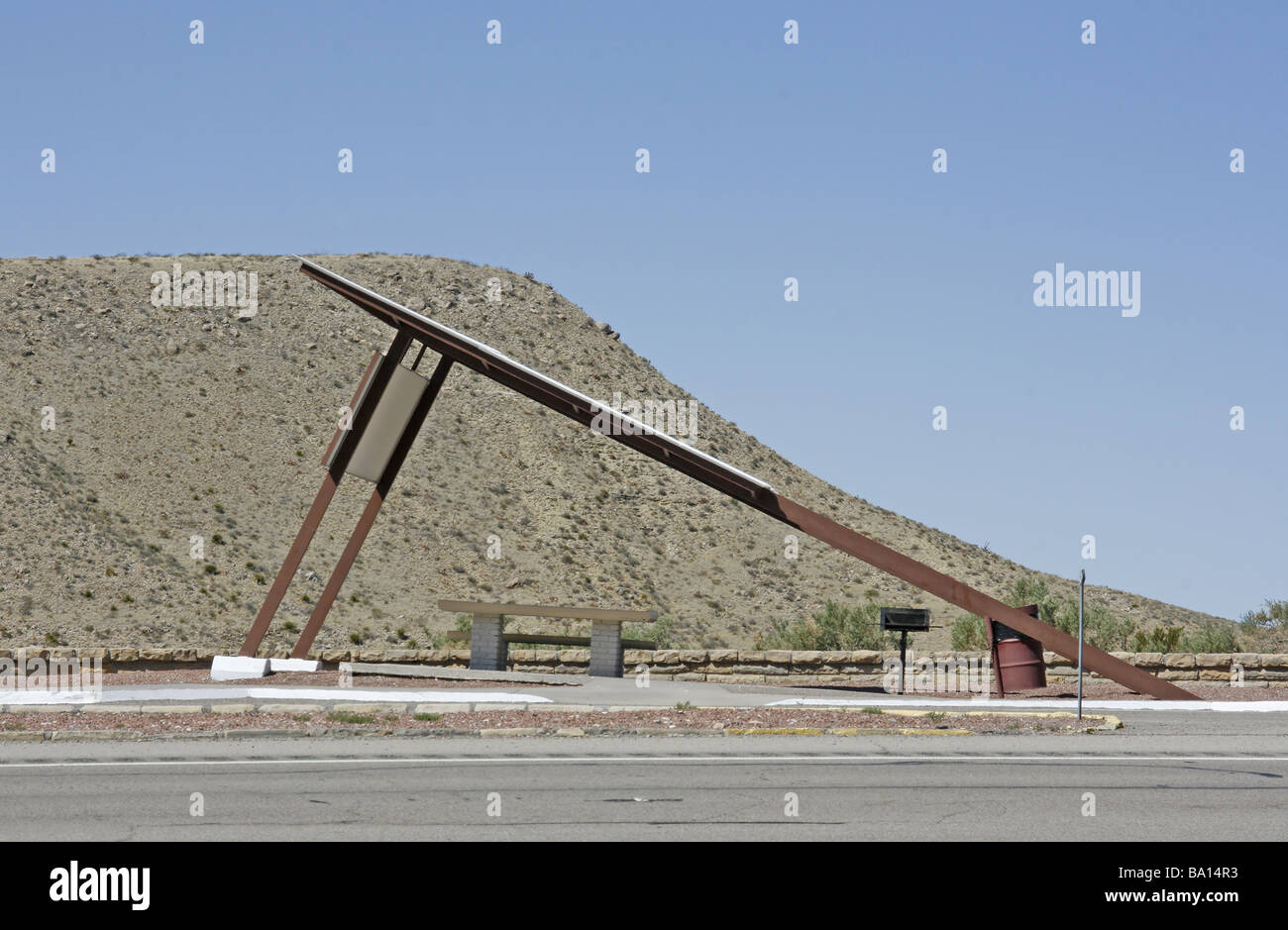 Banco di picnic nel Parco Nazionale delle Montagne Guadalupe, Texas Foto Stock