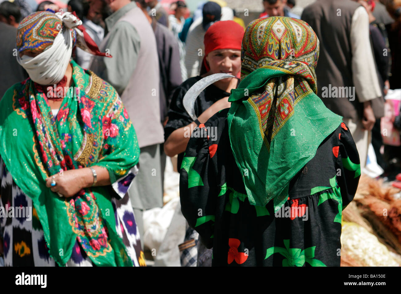 Mercato transfrontaliero Ishkashim vicino al confine tra il Tagikistan e Afghanistan Foto Stock