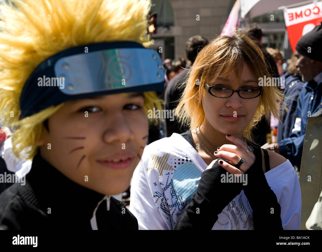 Gli adolescenti in un festival cosplay Foto Stock