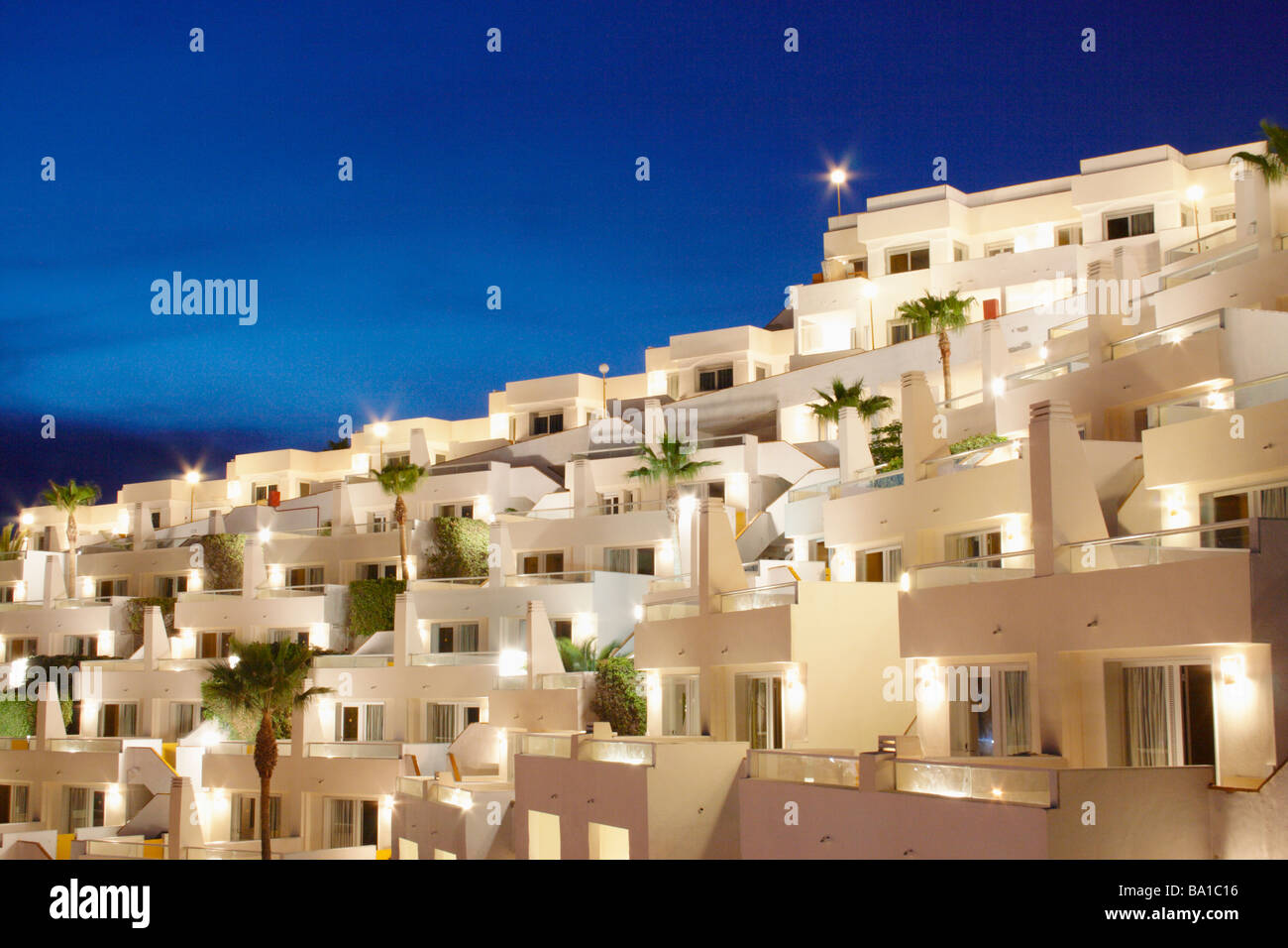 Appartamenti per vacanze a Puerto Rico a Gran Canaria nelle isole Canarie Foto Stock