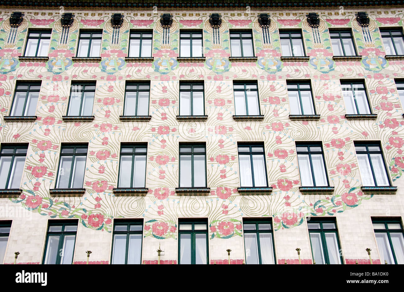 Edificio in art nouveau da Otto Wagner a vienna austria Foto Stock