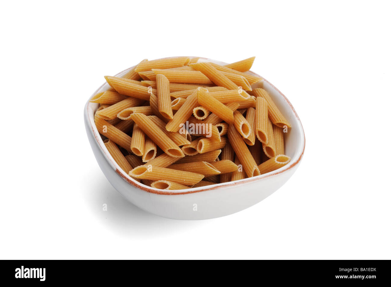 Essiccato di penne integrali pasta Foto Stock