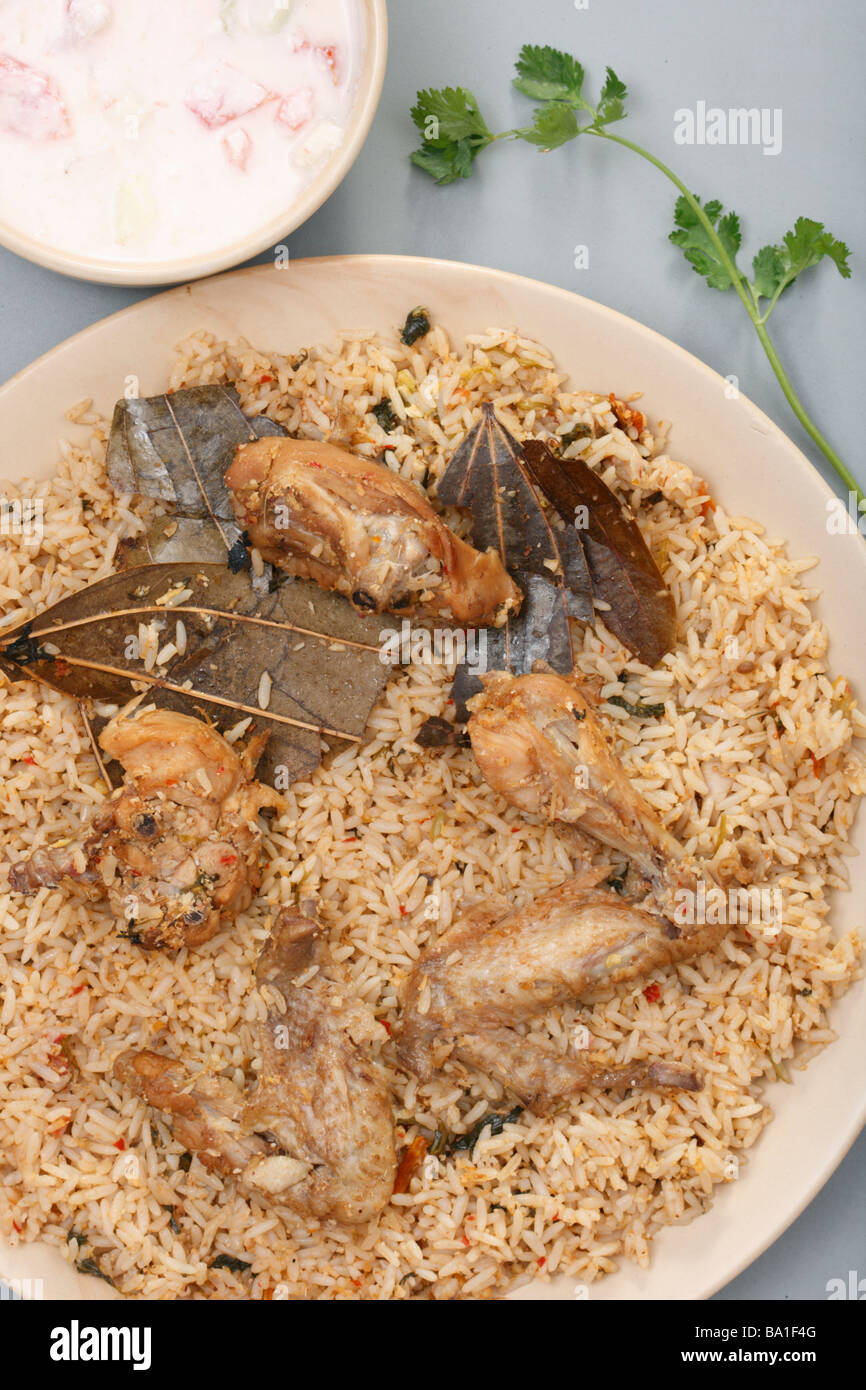 Hyderabadi Biryani è un popolare di pollo o di montone in base Biryani da Hyderabad Foto Stock