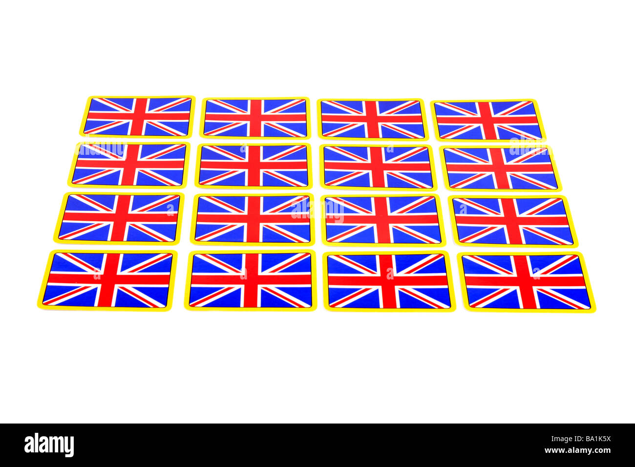 Giocando a carte con la britannica Union Jack flag sul retro Foto Stock