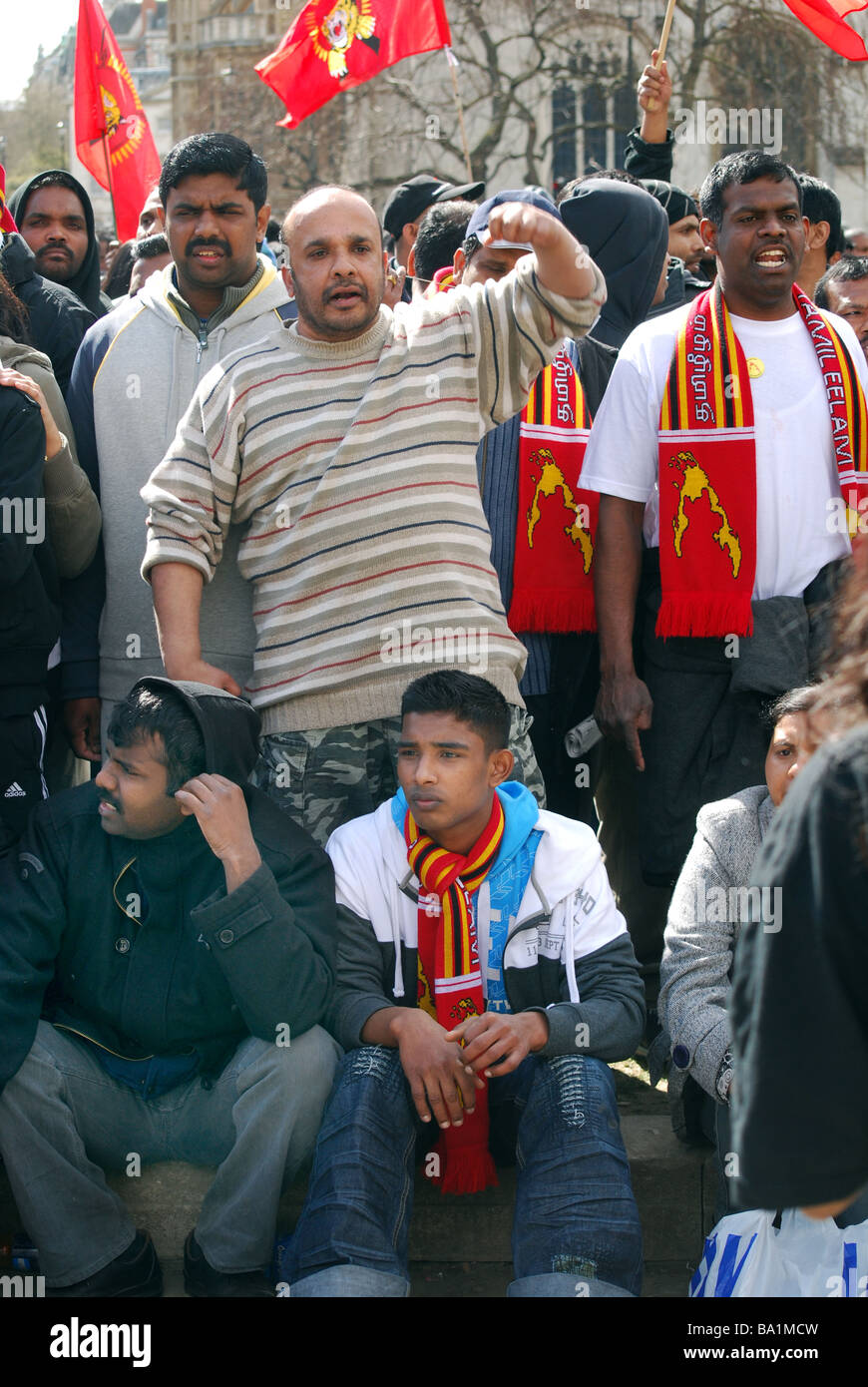 Il Tamil dello Sri Lanka manifestazione politica Londra Foto Stock