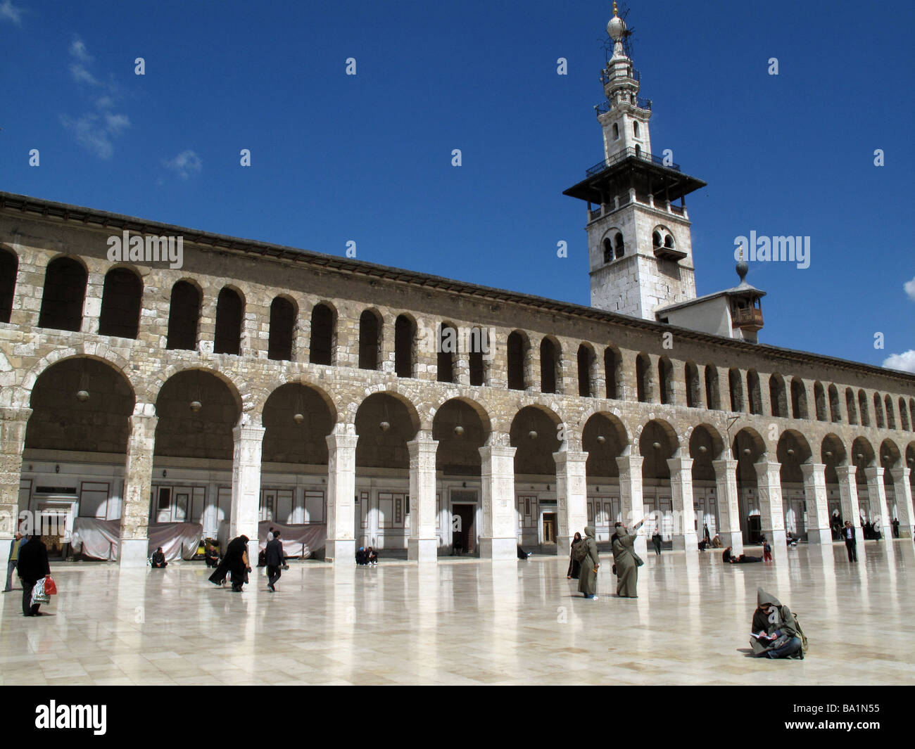 Grande Umayyad o moschea omayyade a Damasco in Siria Gran Mezquita Omeya Damasco SIRIA Foto Stock