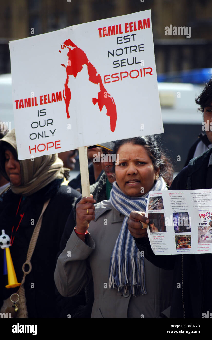 Il Tamil dello Sri Lanka manifestazione politica Londra Foto Stock