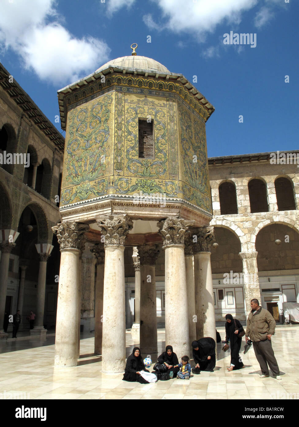 Grande Umayyad o moschea omayyade a Damasco in Siria Gran Mezquita Omeya Damasco SIRIA Foto Stock