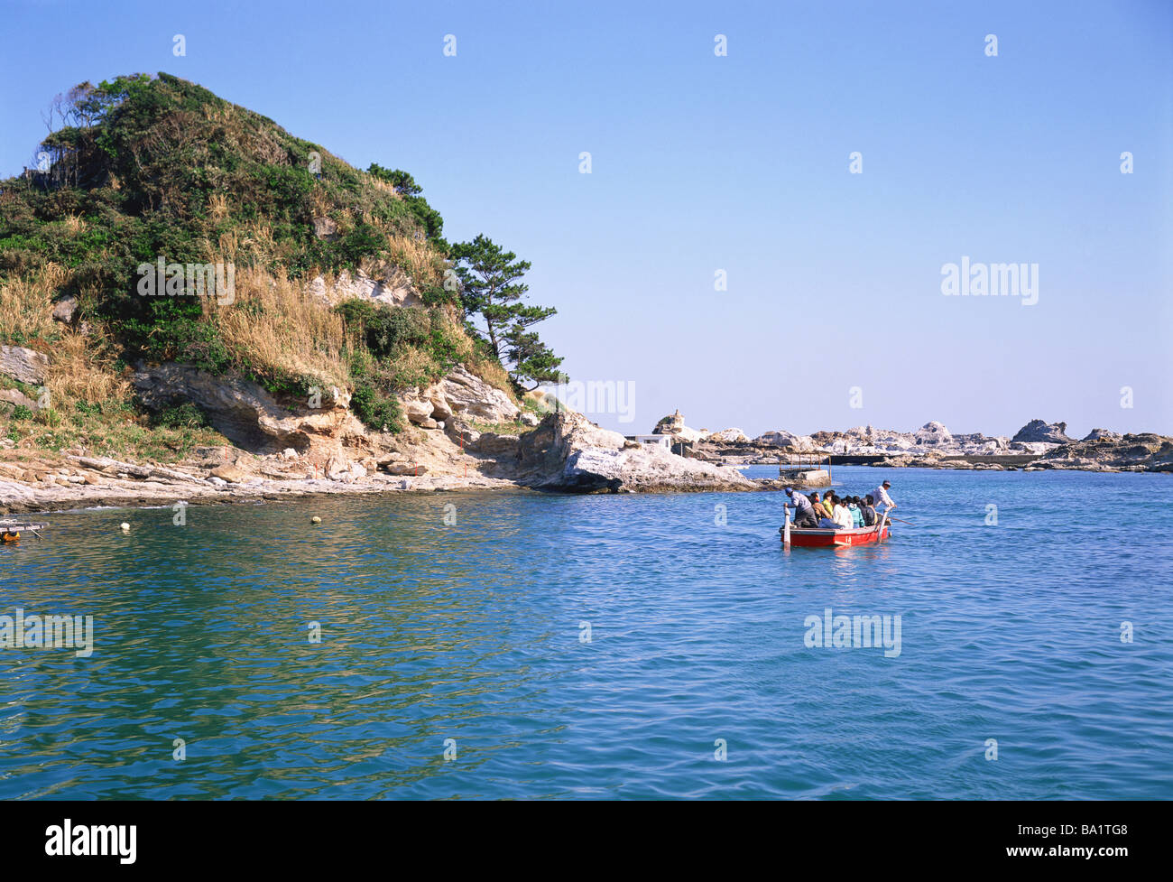 I turisti a Isola Niemon,Giappone Foto Stock