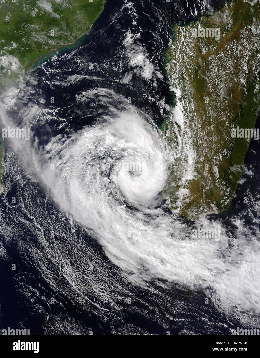 Marzo 25, 2009 - ciclone tropicale Izilda nel canale del Mozambico. Foto Stock
