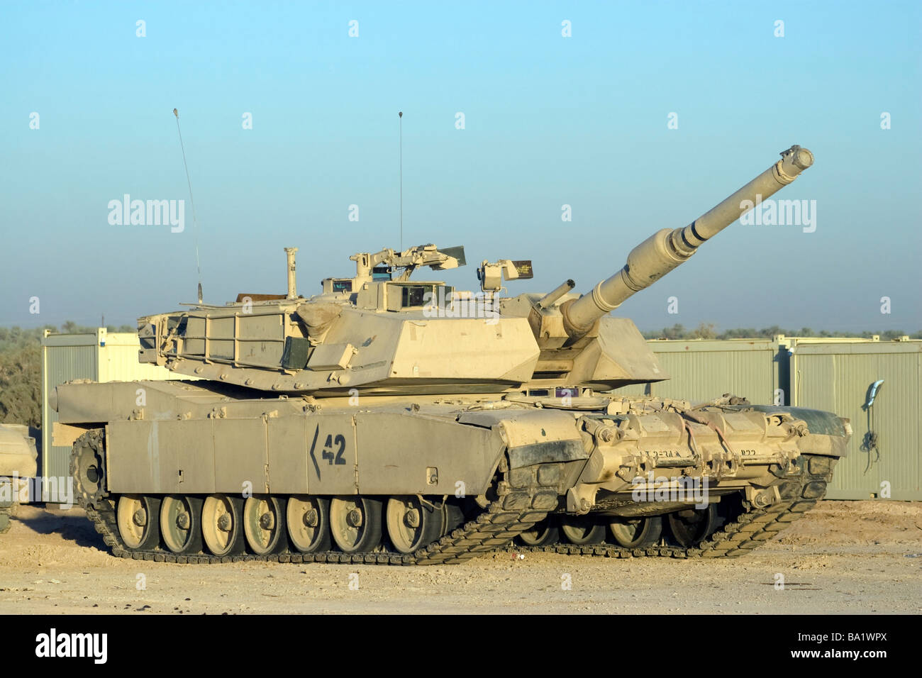 Baqubah, Iraq - M1 Abram serbatoio a Camp Warhorse. Foto Stock