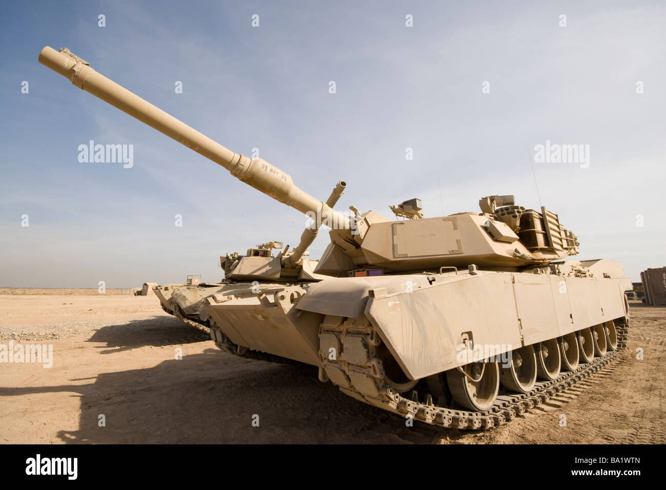 Baqubah, Iraq - M1 Abrams serbatoio a Camp Warhorse. Foto Stock