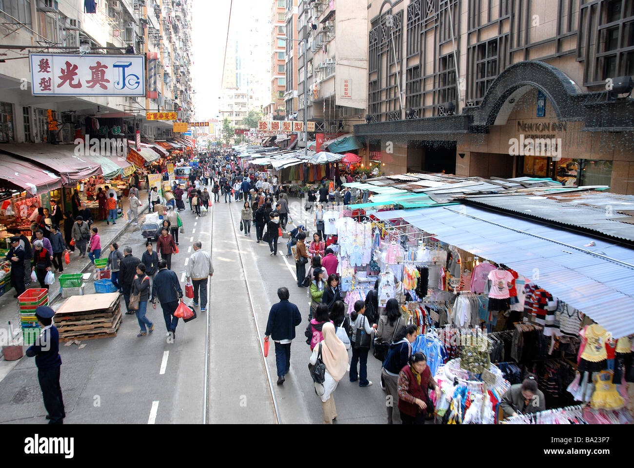 Street Market, North Point, isola di Hong Kong, Cina Foto Stock