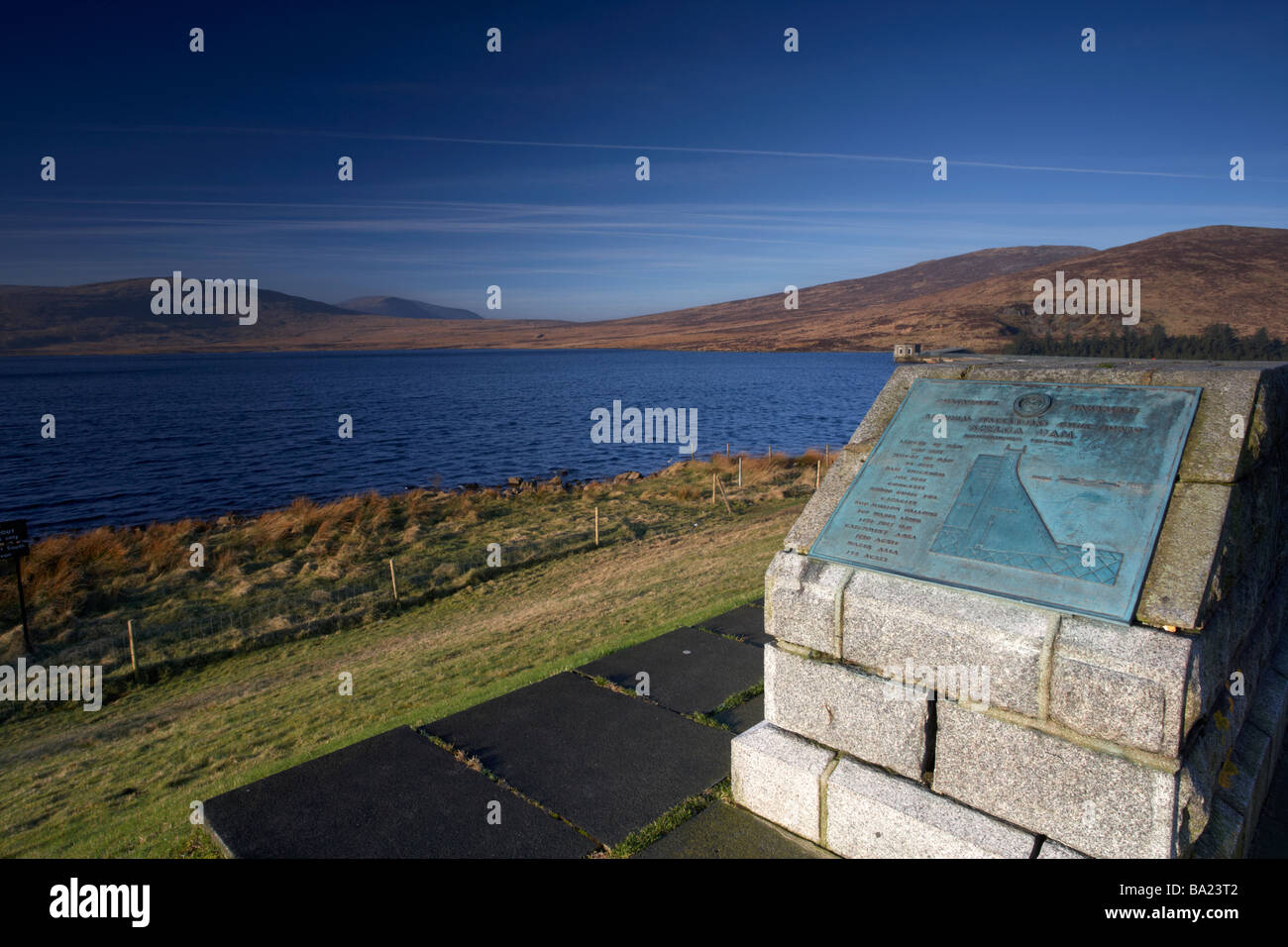 Spelga Dam serbatoio nel cuore della Mourne Mountains Irlanda del Nord Regno Unito Foto Stock