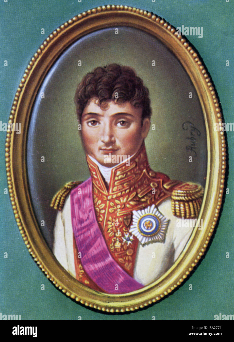 Bonaparte, Girolamo, 15.11.1784 - 24.06.1860, re di Westfalia 1807 - 1813, ritratto, stampa dopo la miniatura da Louis Francois Aub Foto Stock