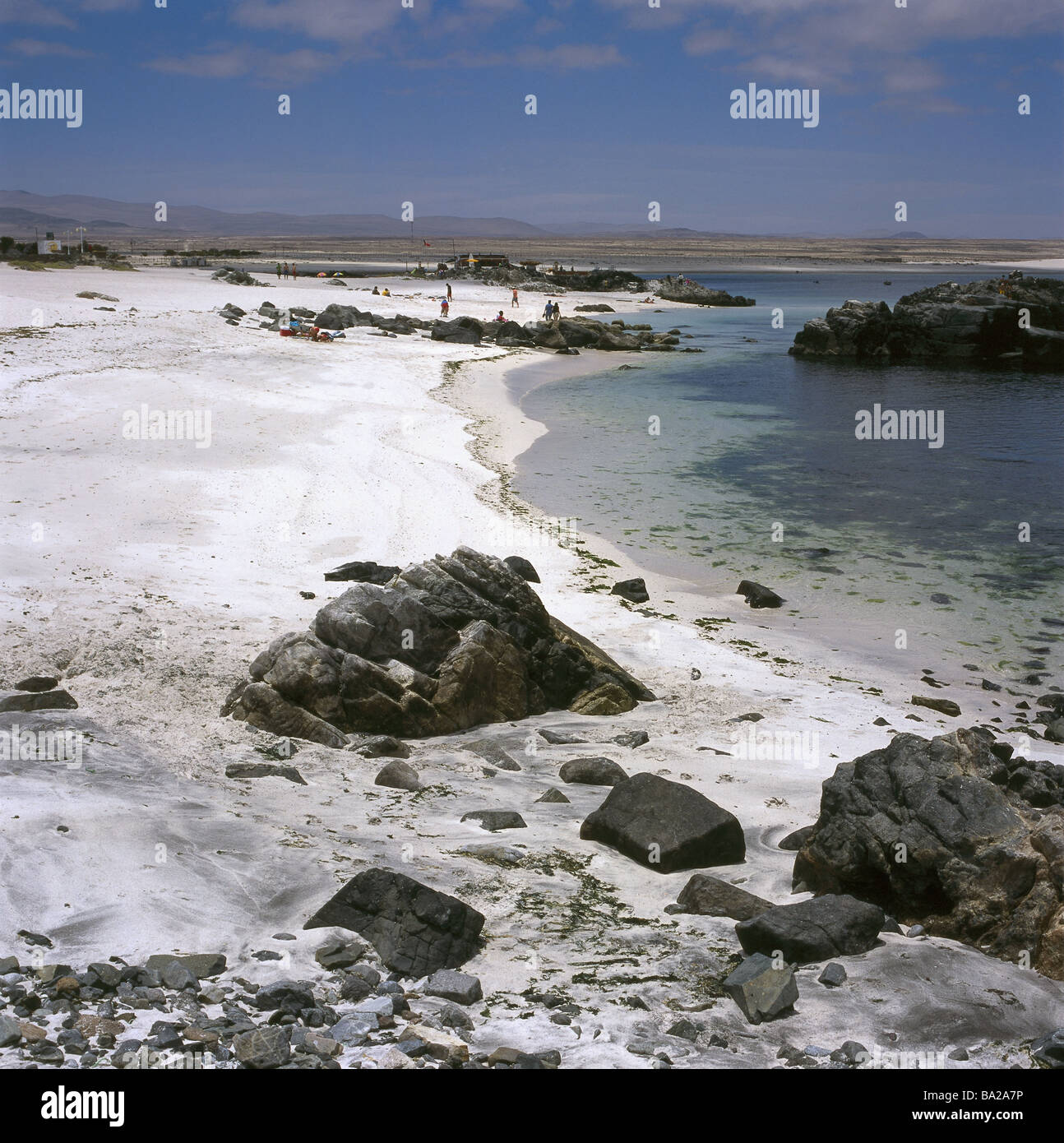 Il Cile Costa Spiaggia Caldera Bahia Inglesa Nuotatori In