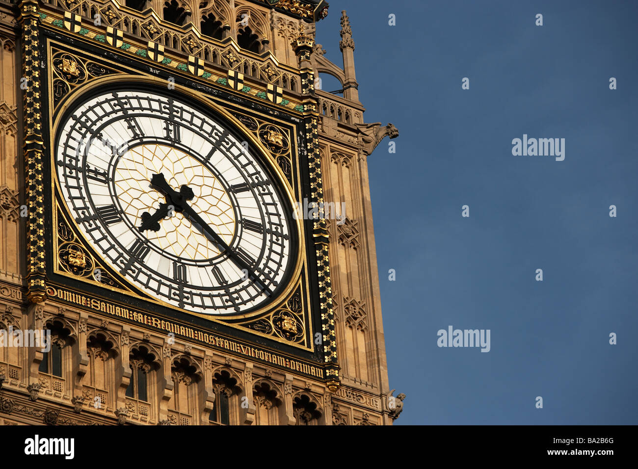 Orologio di intricati faccia del Big Ben di Londra, Inghilterra Foto Stock