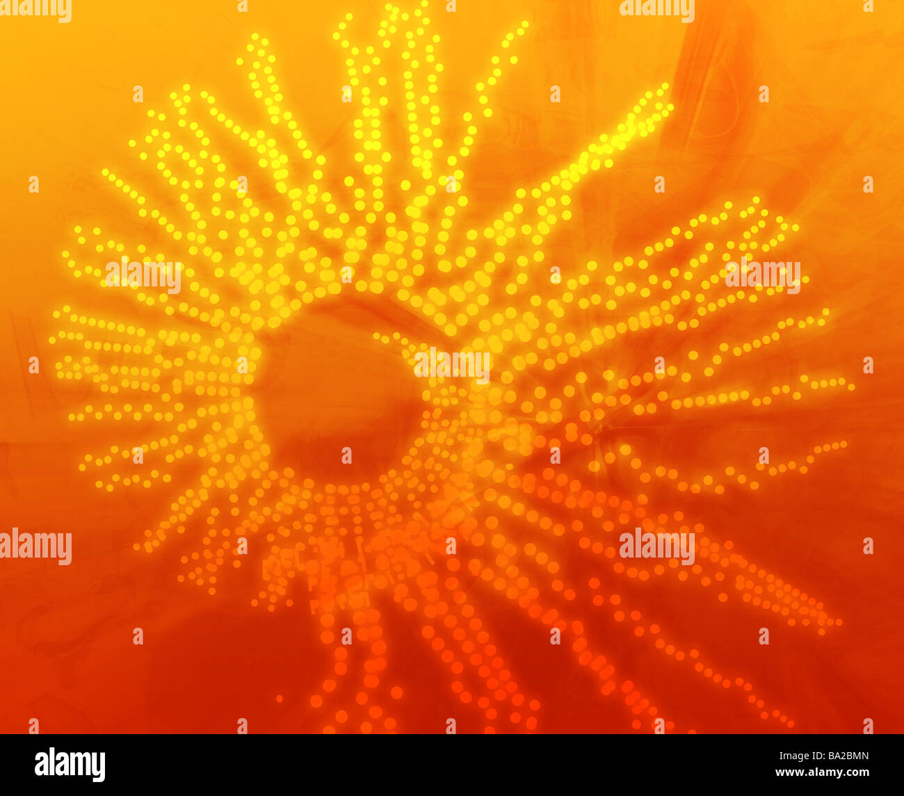 Spirale illustrazione astratta formata da punti rotondi Foto Stock