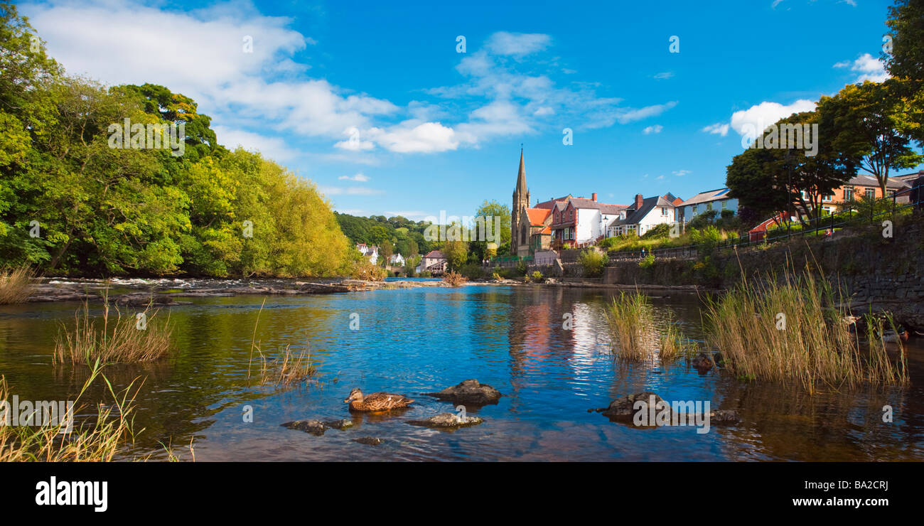 Fiume Dee Llangollen Denbighshire North Wales Foto Stock