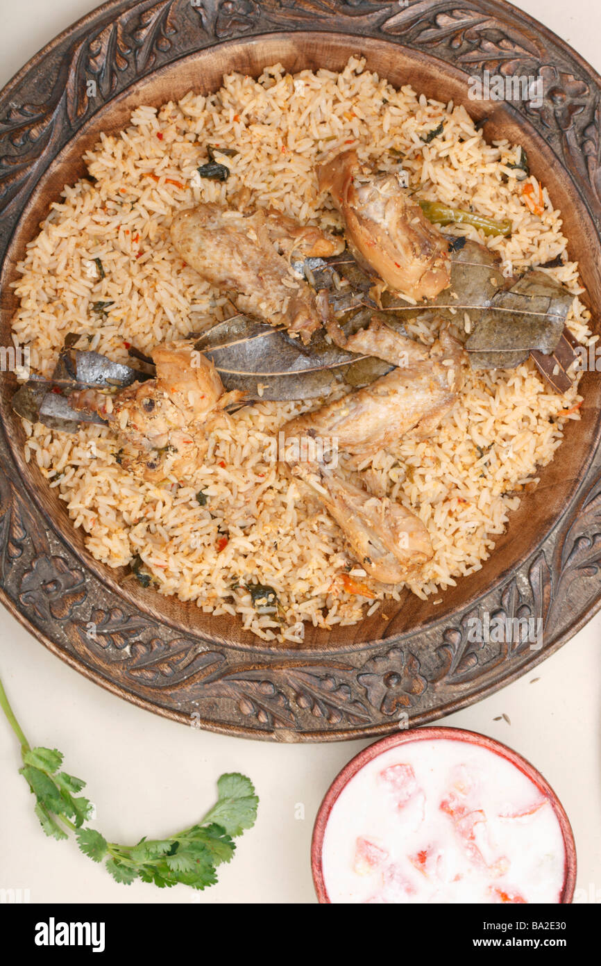 Hyderabadi Biryani è un popolare di pollo o di montone in base Biryani da Hyderabad Foto Stock