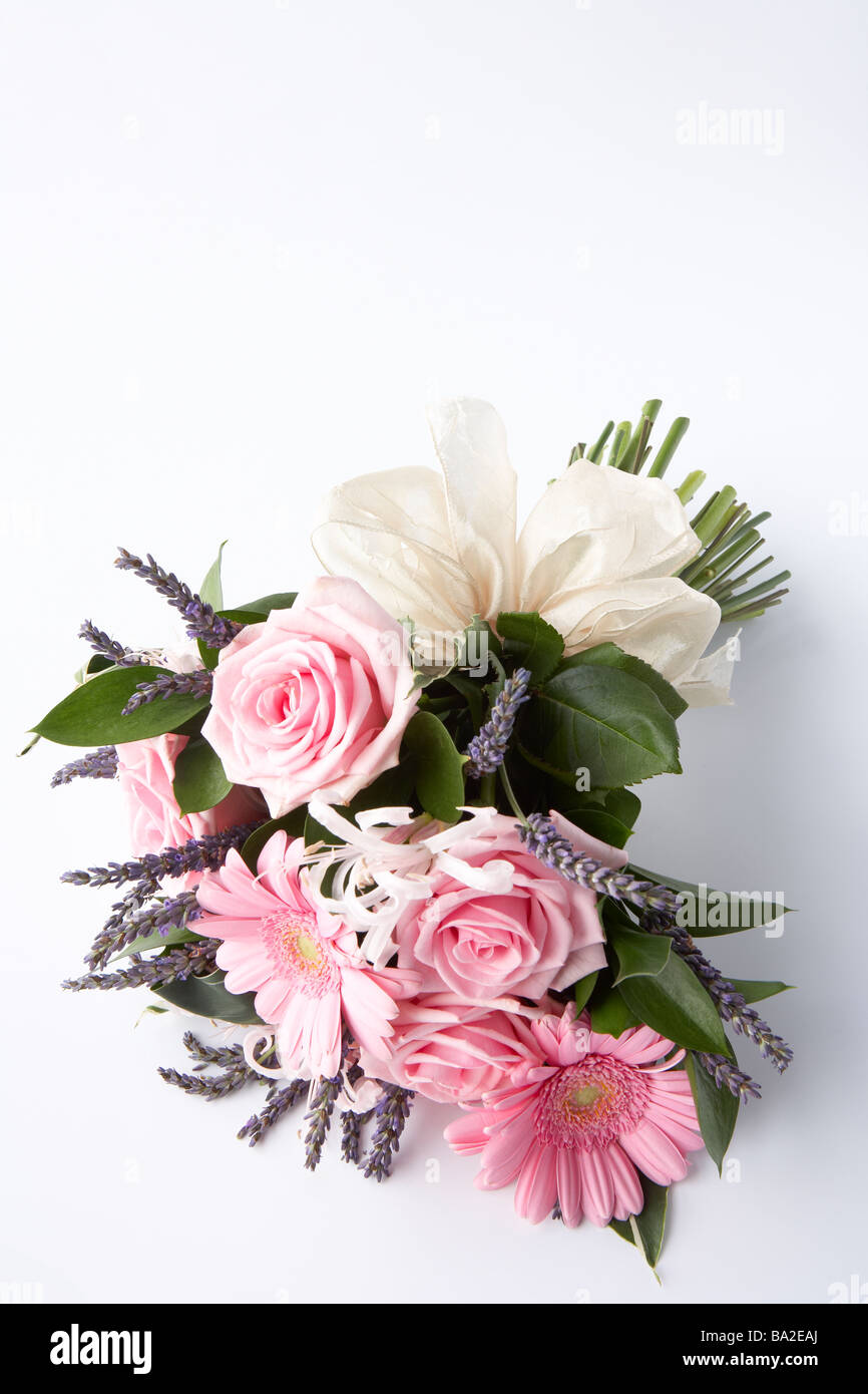 Bouquet di fiori rosa e bianchi Foto Stock