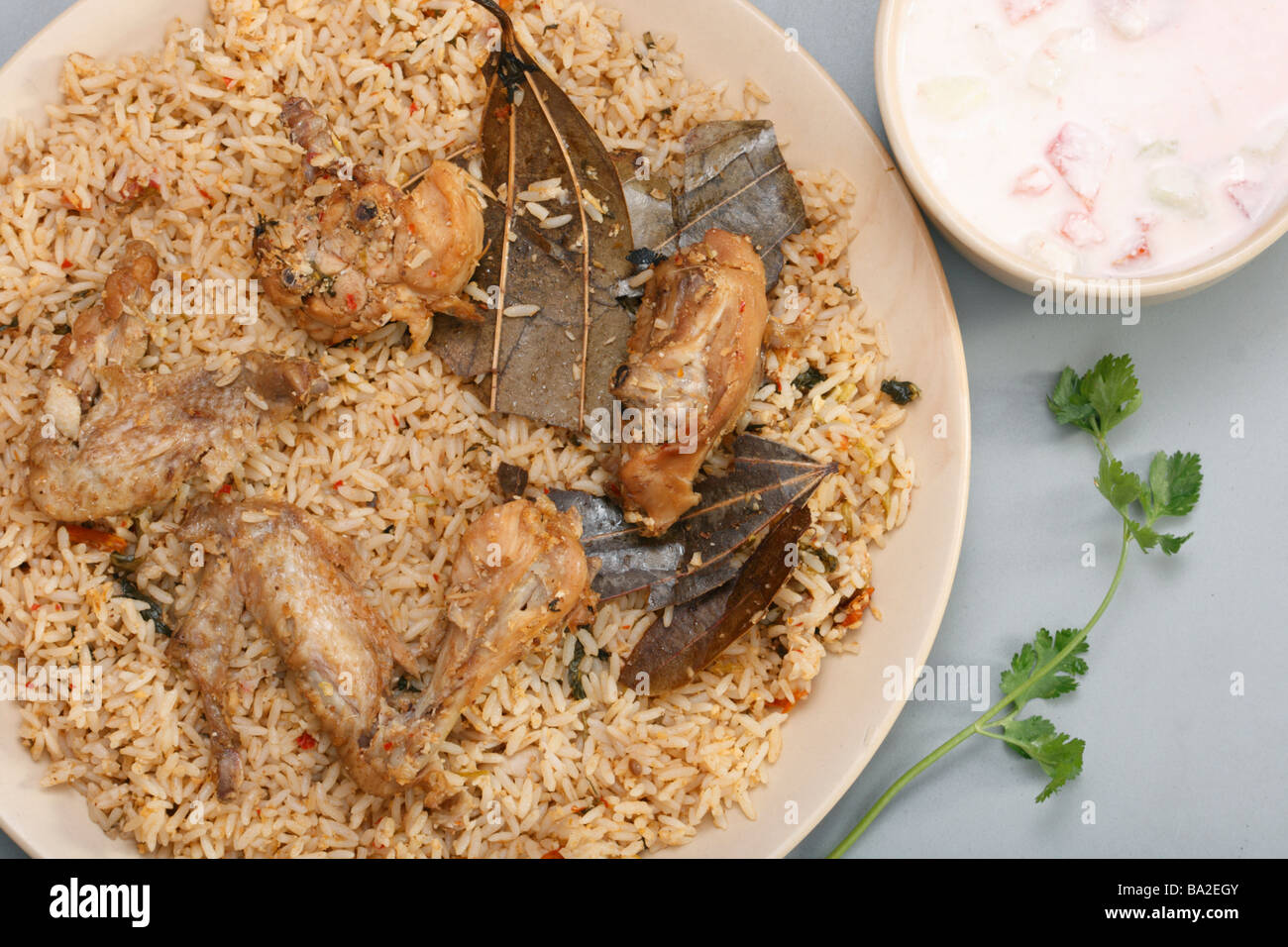 Hyderabadi Biryani è un popolare di pollo o di montone in base Biryani da Hyderabad Foto Stock