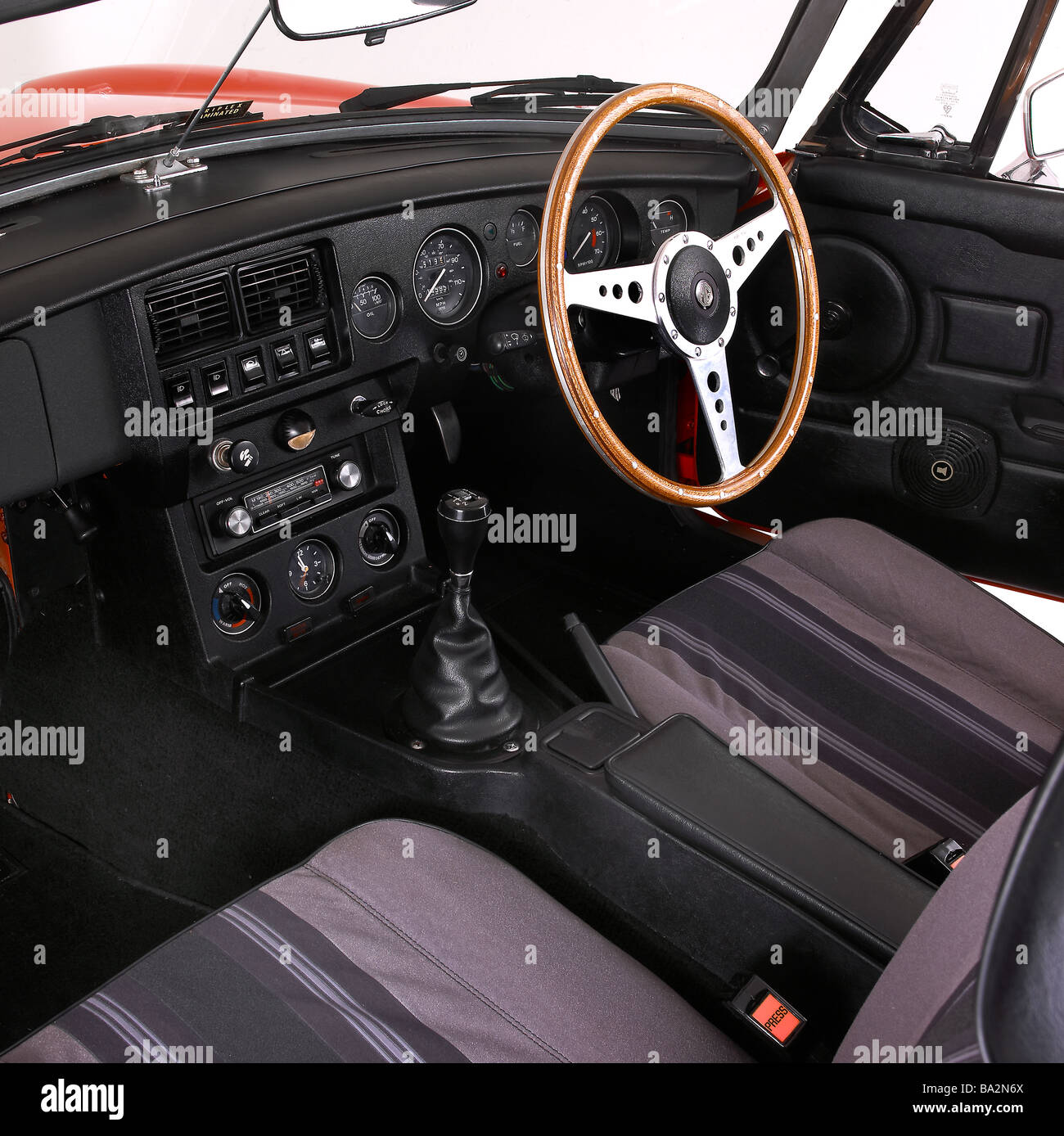 1980 MGB Roadster interno Foto Stock