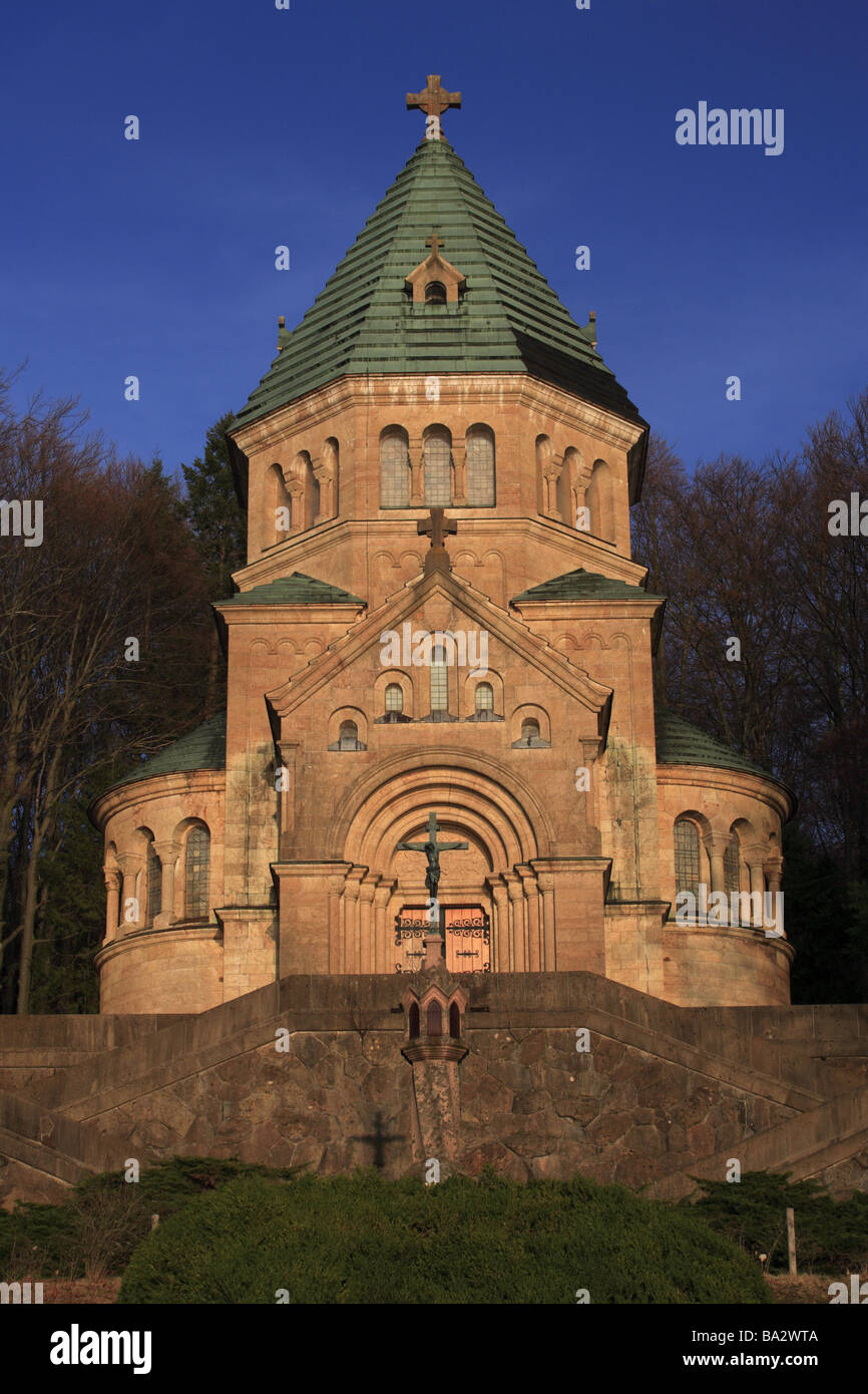 Germania cameriere-Baviera mountain presso lo star-salvor-lago Votivkapelle Baviera Todesstelle Re Ludwig II Cappella della chiesa memoriale Foto Stock