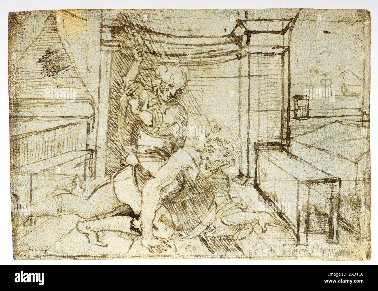 Aristotele e Phyllis da Leonardo da Vinci 1480 penna e inchiostro Foto Stock