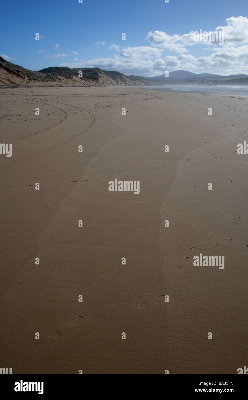 Spiaggia vuota a cinque dita strand sulla Penisola di Inishowen County Donegal Repubblica di Irlanda Foto Stock
