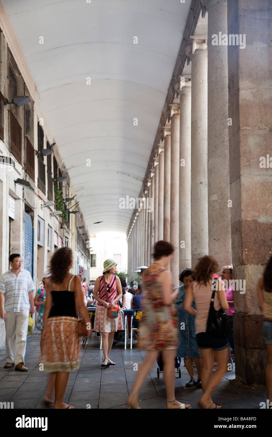 Mercato di Boqueria città di Barcellona commnunity autonoma di Catalogna nord-est della Spagna Foto Stock