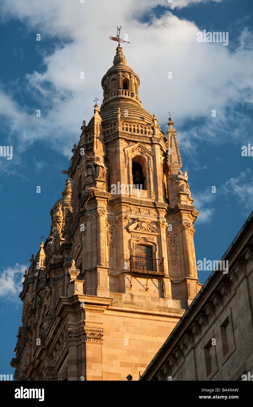 La torre barocca del clero Clerecia chiesa del XVIII secolo la città di Salamanca comunità autonoma di Castiglia e Leon Spagna Foto Stock