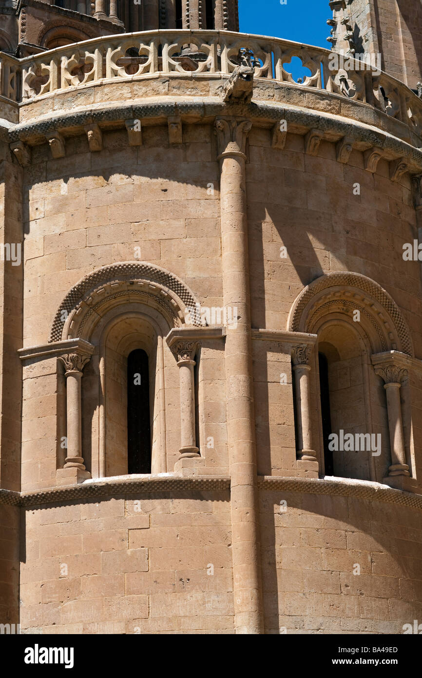 Dettaglio romanica cattedrale di vecchia città di Salamanca comunità autonoma di Castiglia e Leon Spagna Foto Stock