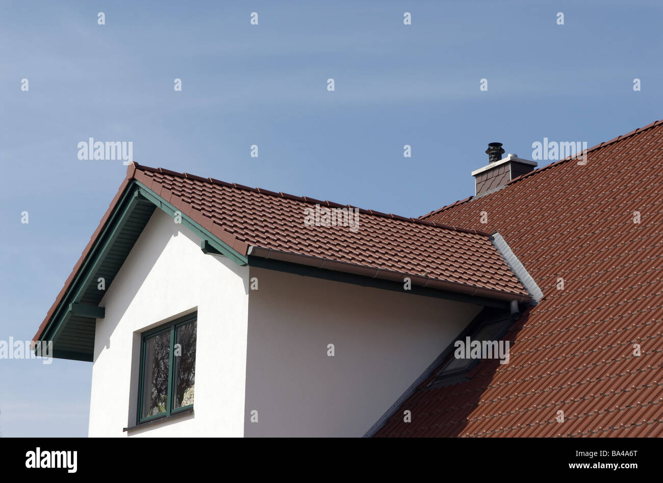 Gables house gable-parete windows tetto di tegole del tetto cieli 04/2006 VECCHIAIA-prendere disposizioni architettura si basa la costruzione-salva Foto Stock