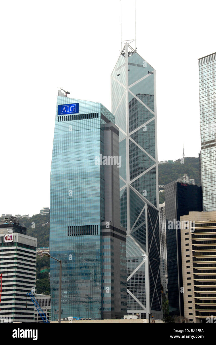 Edifici, Cina bank tower, isola di Hong Kong, Cina Foto Stock