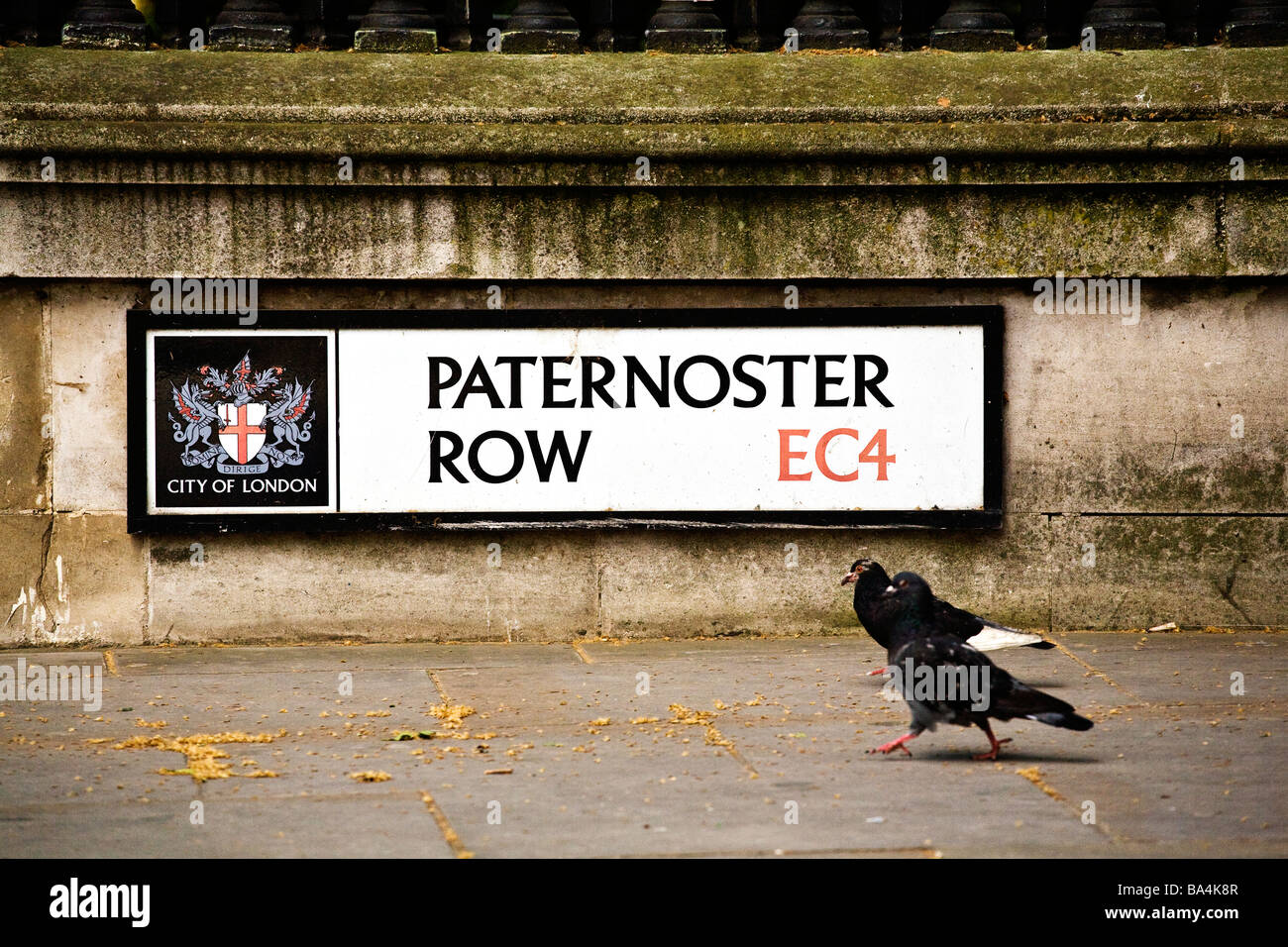 Paternoster Row, Londra, EC4 strada segno. Foto Stock