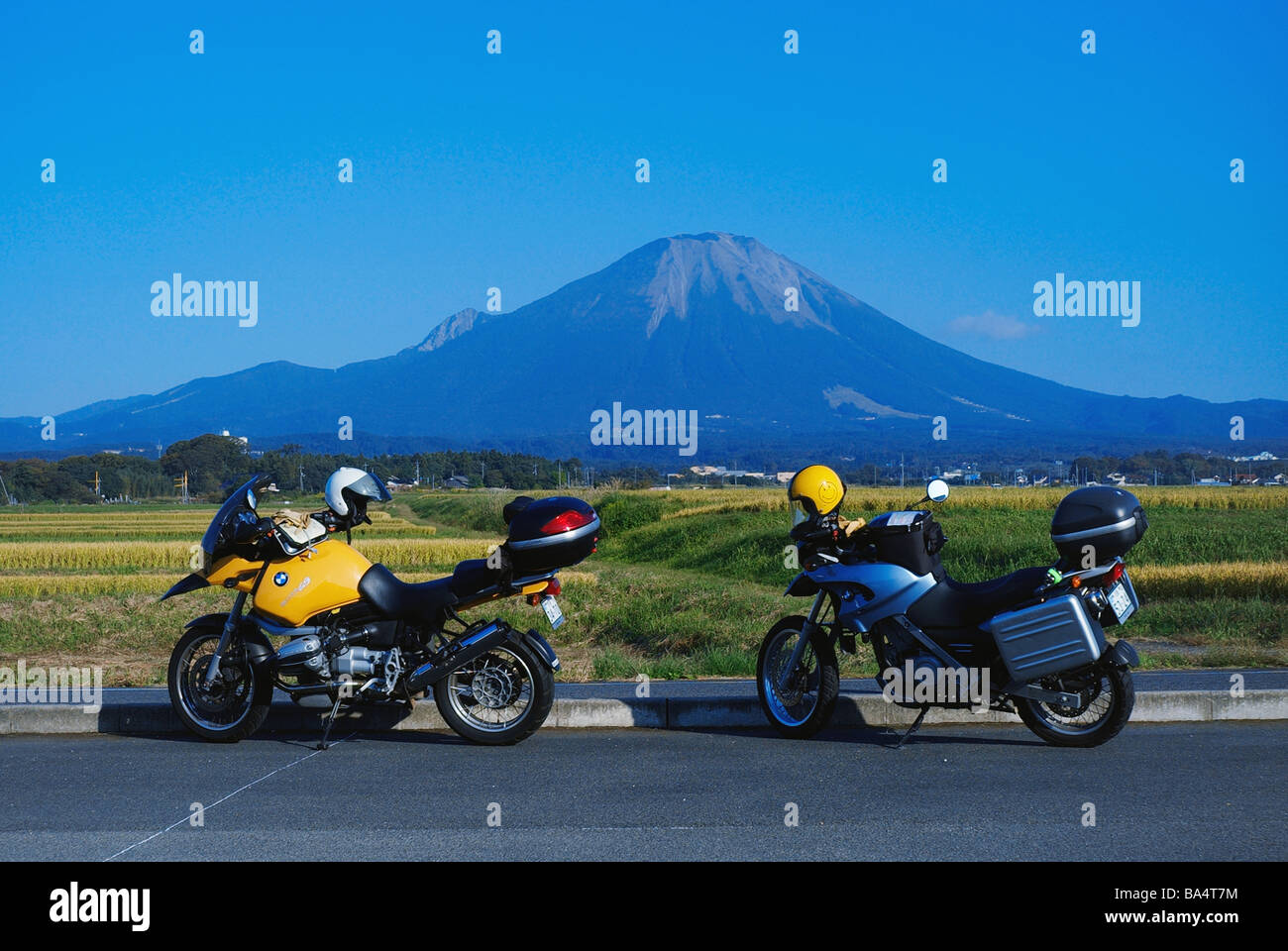 Motociclette presso Daisen Mountain Tottori Prefecture,Giappone Foto Stock