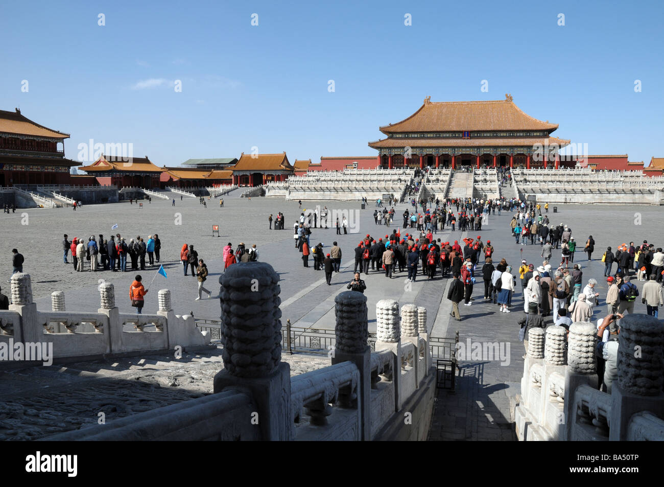 La sala della suprema armonia (Tai egli Dian), o trono Hall, alla Città Proibita di Pechino, Cina. Foto Stock