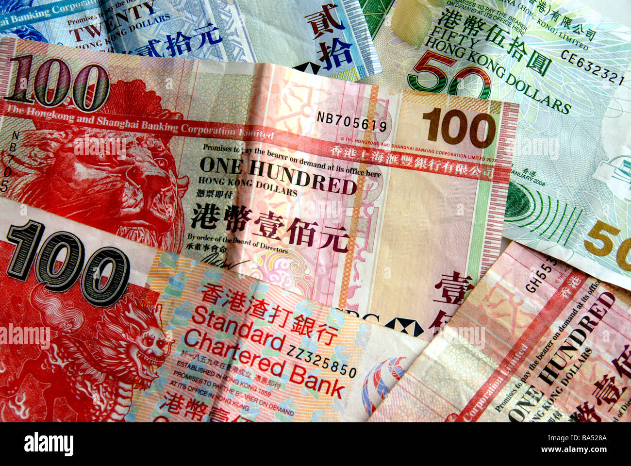 Note di dollari di Hong kong Foto Stock
