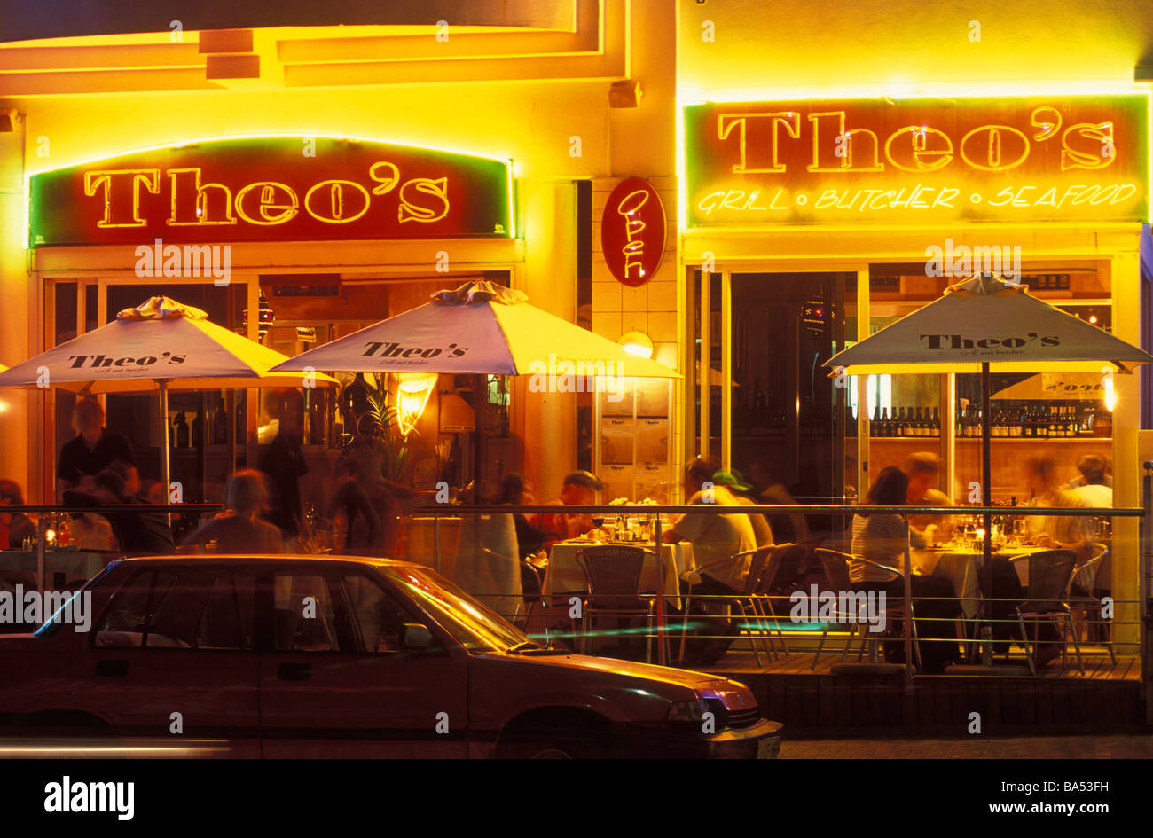 Ristorante Theo s, Camps Bay, Città del Capo, Sud Africa e Africa Foto Stock