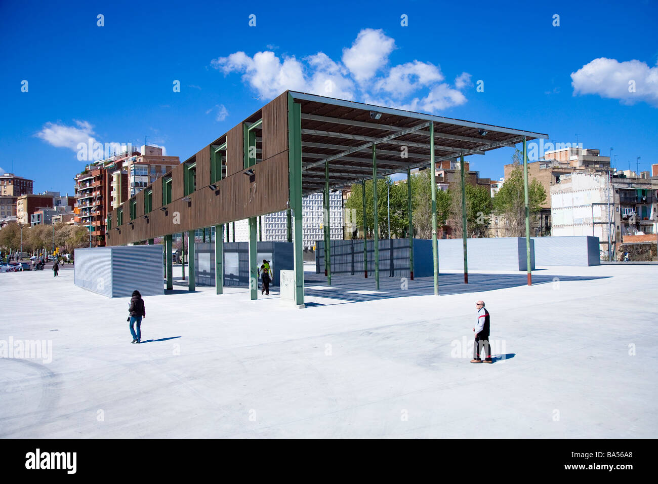 Moderna scultura Architectureal Catalunya Barcellona Spagna Foto Stock