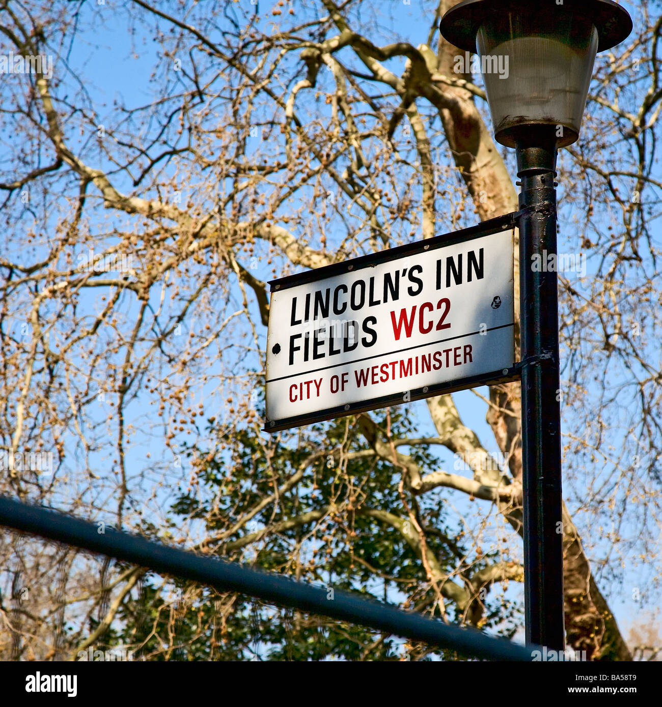 Lincoln' s Inn Fields street segno posto a Londra. Foto Stock