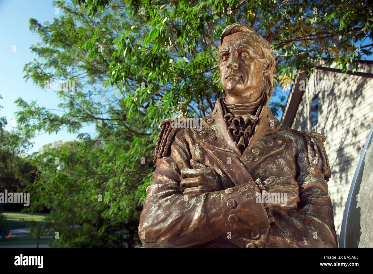 Statua di George Rogers Clark a Locust Grove a Louisville, Kentucky Foto Stock