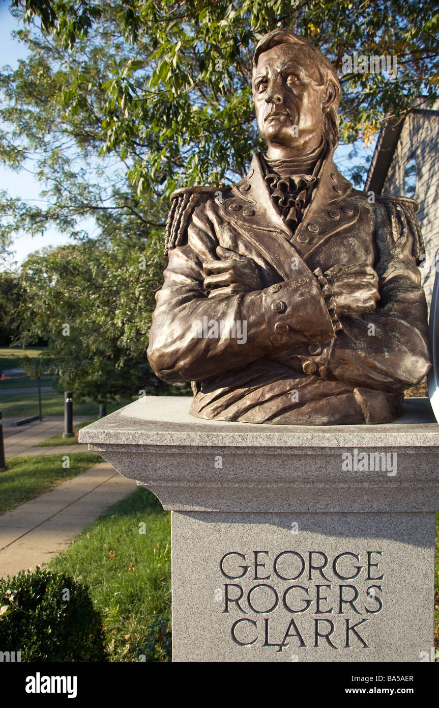Statua di George Rogers Clark a Locust Grove a Louisville, Kentucky Foto Stock